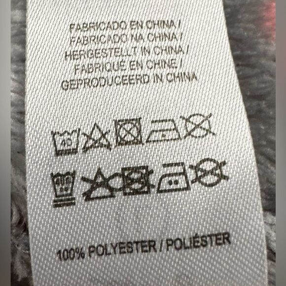 Love To Lounge Fleece Tie Waist Gray Pink White Polka Dot Robe. Large. 10-12. - Picture 7 of 7